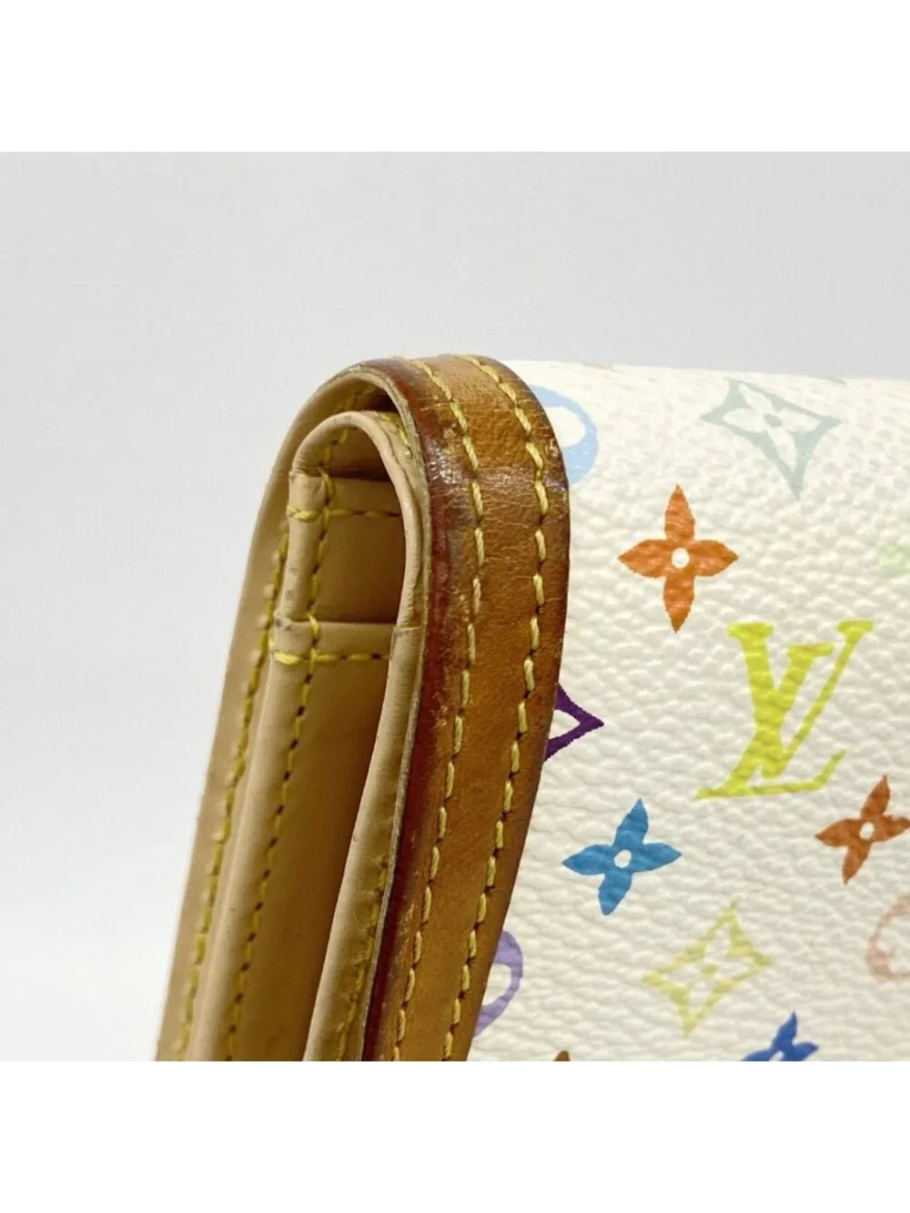 Louis Vuitton Wallet Monogram Multicolor Porte-Monnaie Vier Viennois Blanc